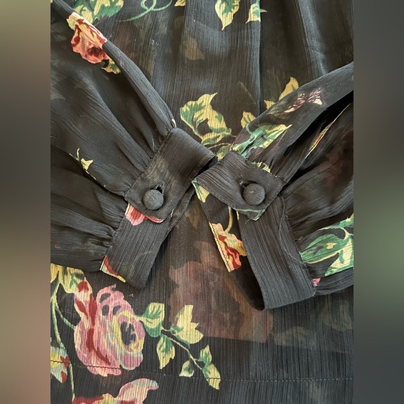 Jessica Simpson Floral Sheer Women's Blouse XS - Picture 8 of 11